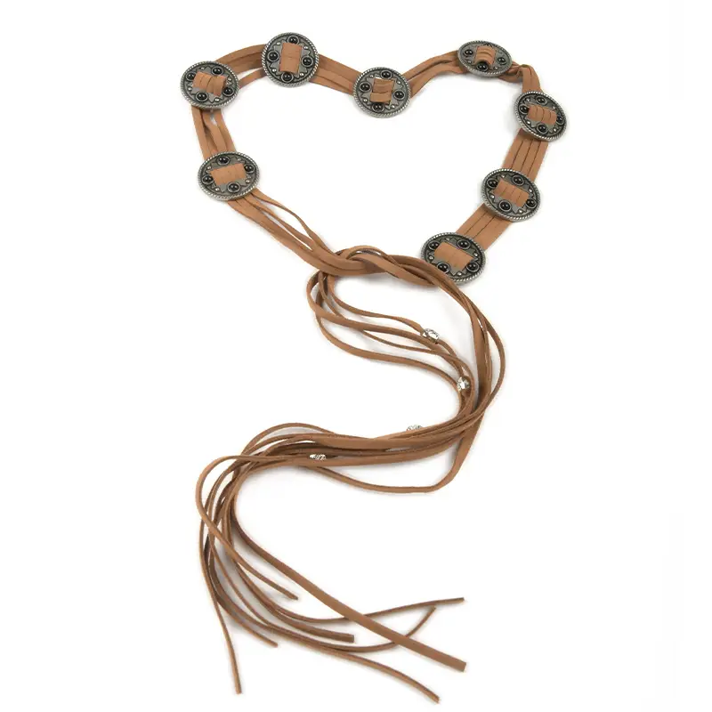 Vintage Ethnic Tassel Belt for Women Black Waist Slimming - Image 20