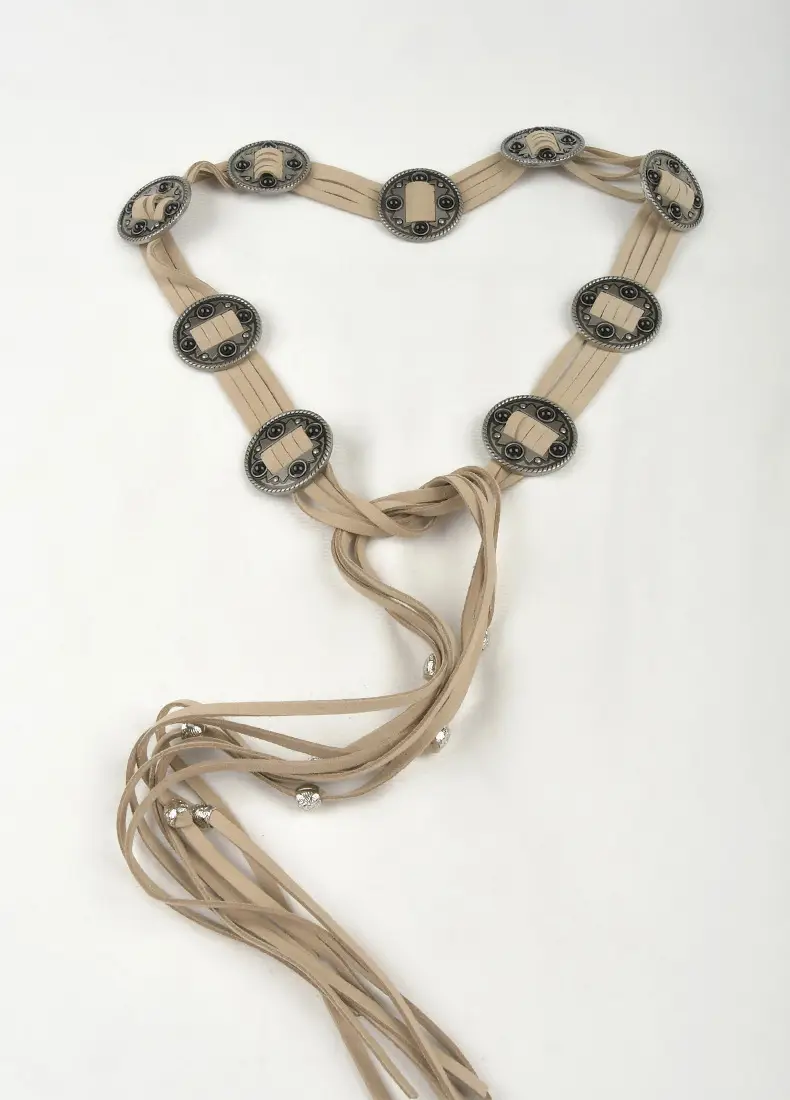 Vintage Ethnic Tassel Belt for Women Black Waist Slimming β feature 12