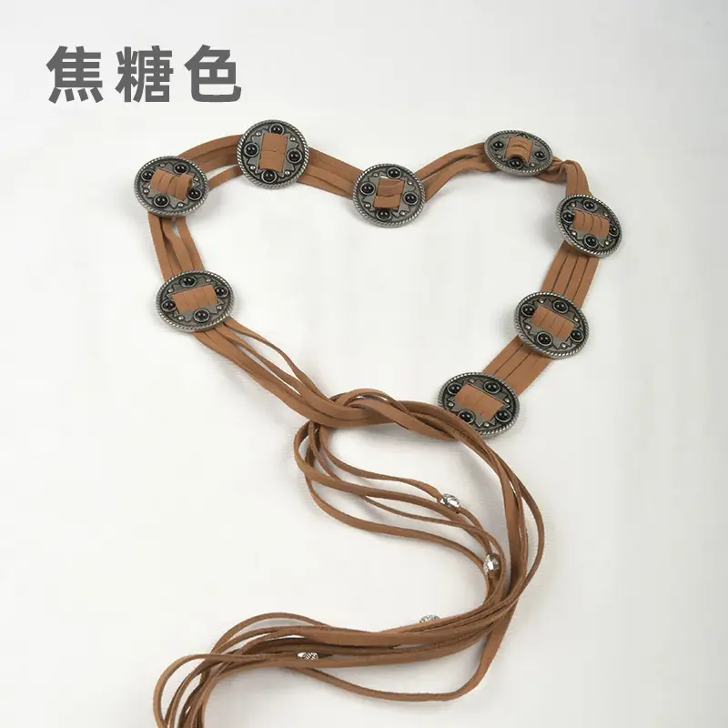 Vintage Ethnic Tassel Belt for Women Black Waist Slimming - Image 4