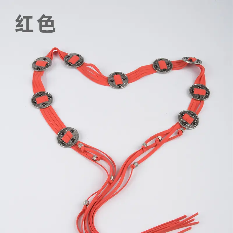 Vintage Ethnic Tassel Belt for Women Black Waist Slimming - Image 5