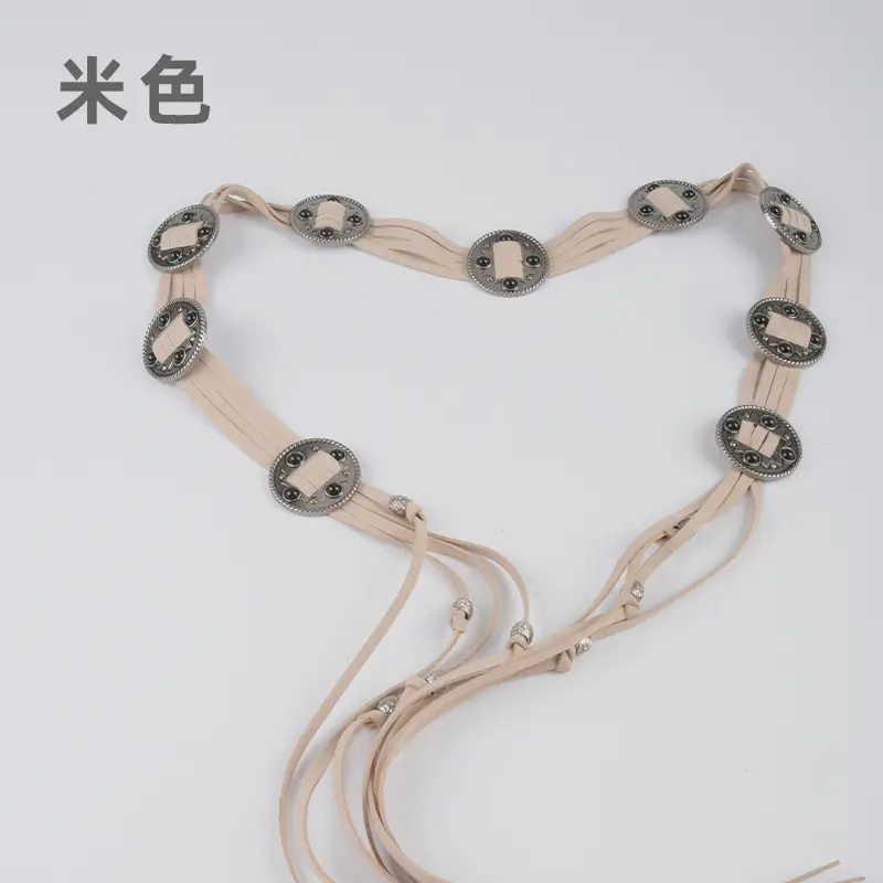 Vintage Ethnic Tassel Belt for Women Black Waist Slimming - Image 9