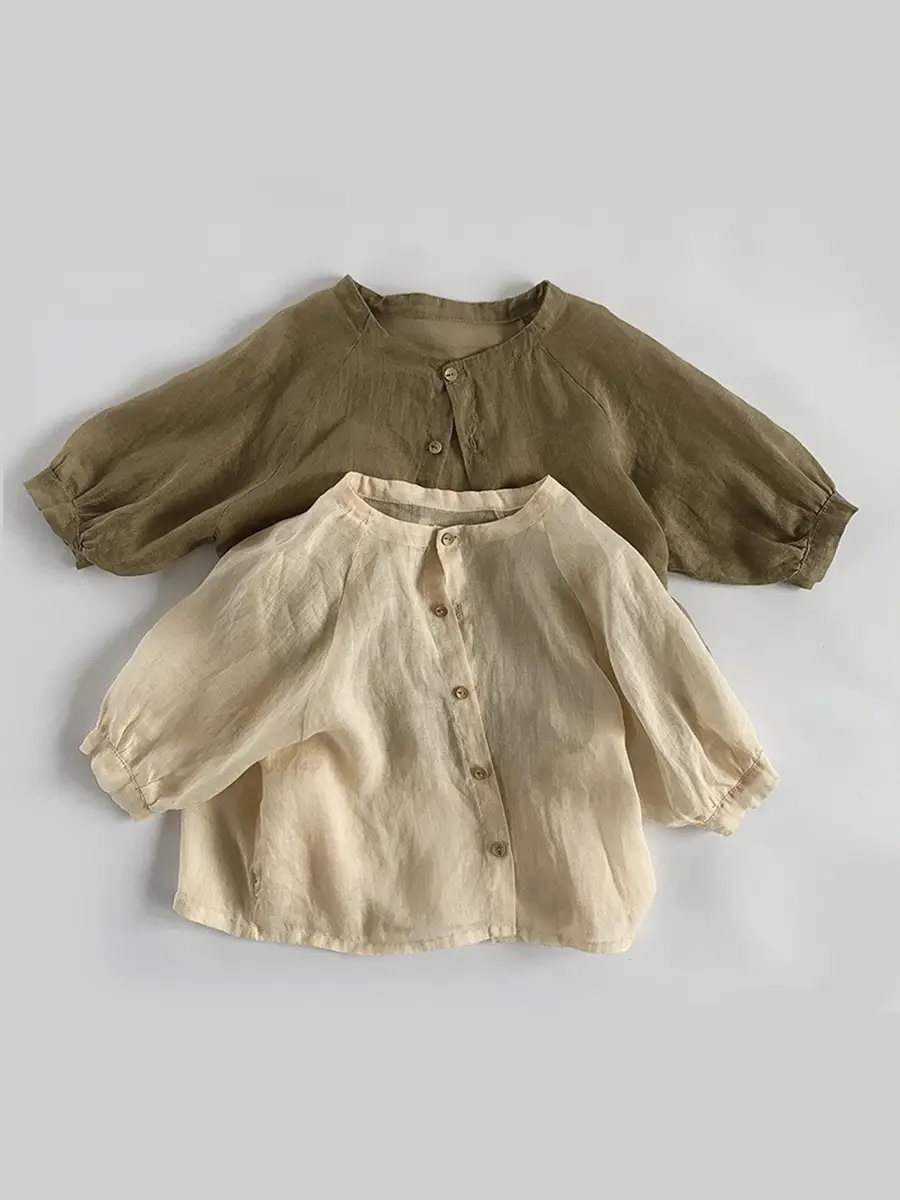 Korean Style Cotton Linen Shirt for Girls Autumn - Image 7