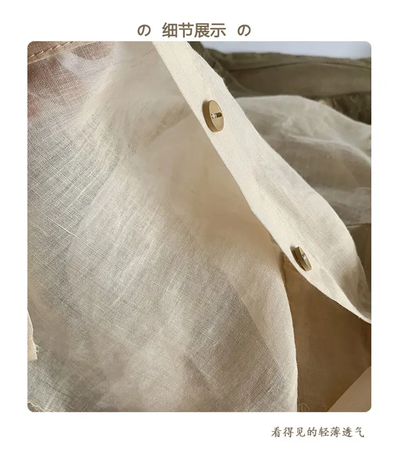 Korean Style Cotton Linen Shirt for Girls Autumn — feature 13