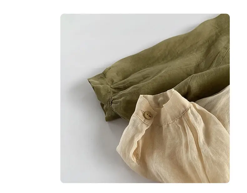 Korean Style Cotton Linen Shirt for Girls Autumn — feature 16