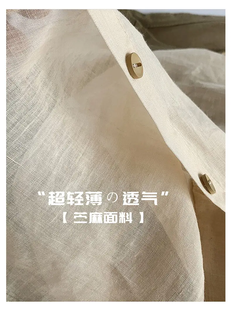 Korean Style Cotton Linen Shirt for Girls Autumn — feature 5