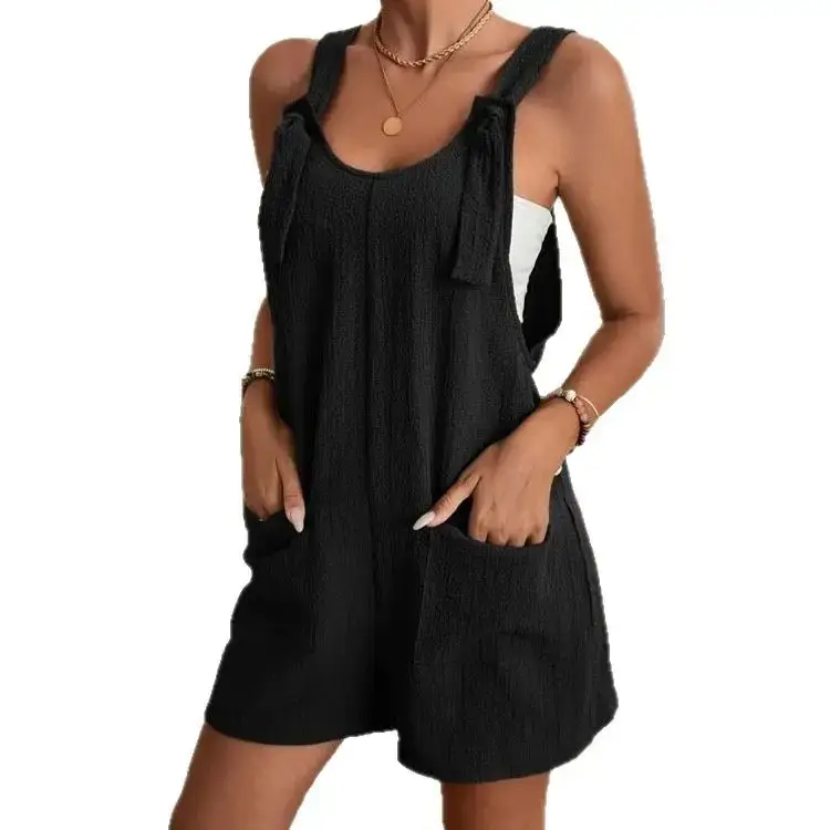 Black Crossbody Shorts Set for Women Summer Casual