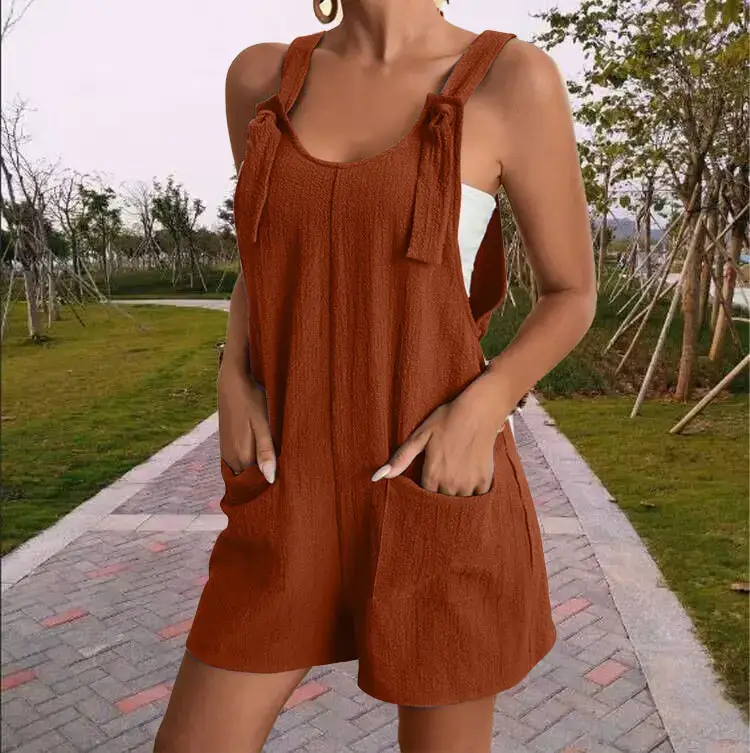 Black Crossbody Shorts Set for Women Summer Casual