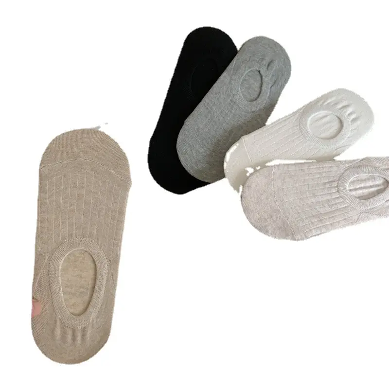 Solid Color Boat Socks Women's Summer Thin Japanese Style Low-top Shallow Cotton Socks Simple All-match Non-slip Hidden Socks