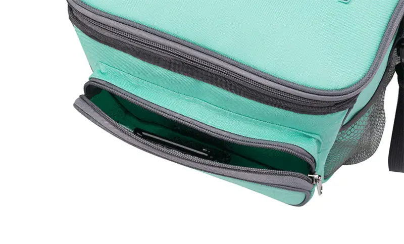 Portable Insulated Lunch Bag Red Black Oxford Cloth — feature 13