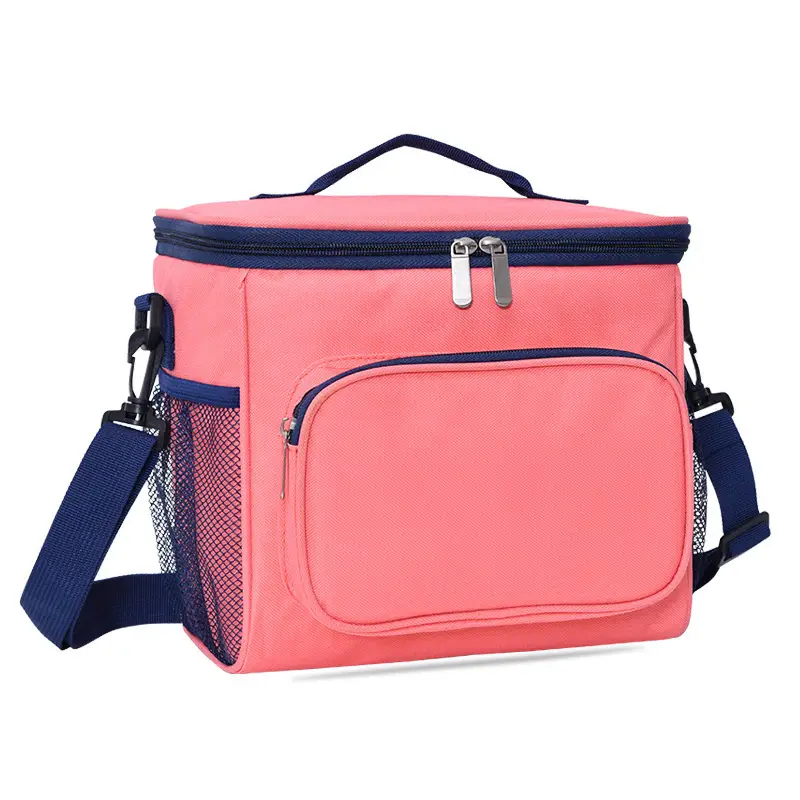 Portable Insulated Lunch Bag Red Black Oxford Cloth - Image 5