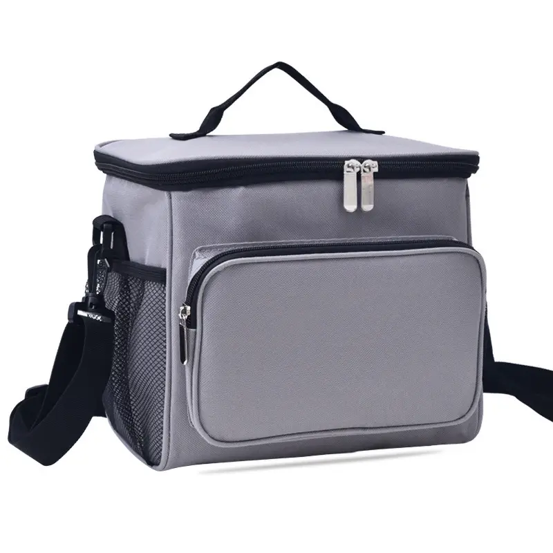 Portable Insulated Lunch Bag Red Black Oxford Cloth - Image 6