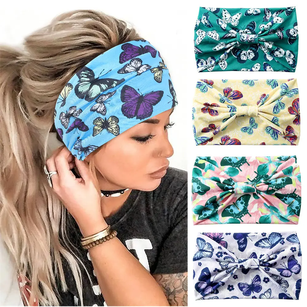 European American Butterfly Printed Wide Brim Hair Band - Image 15