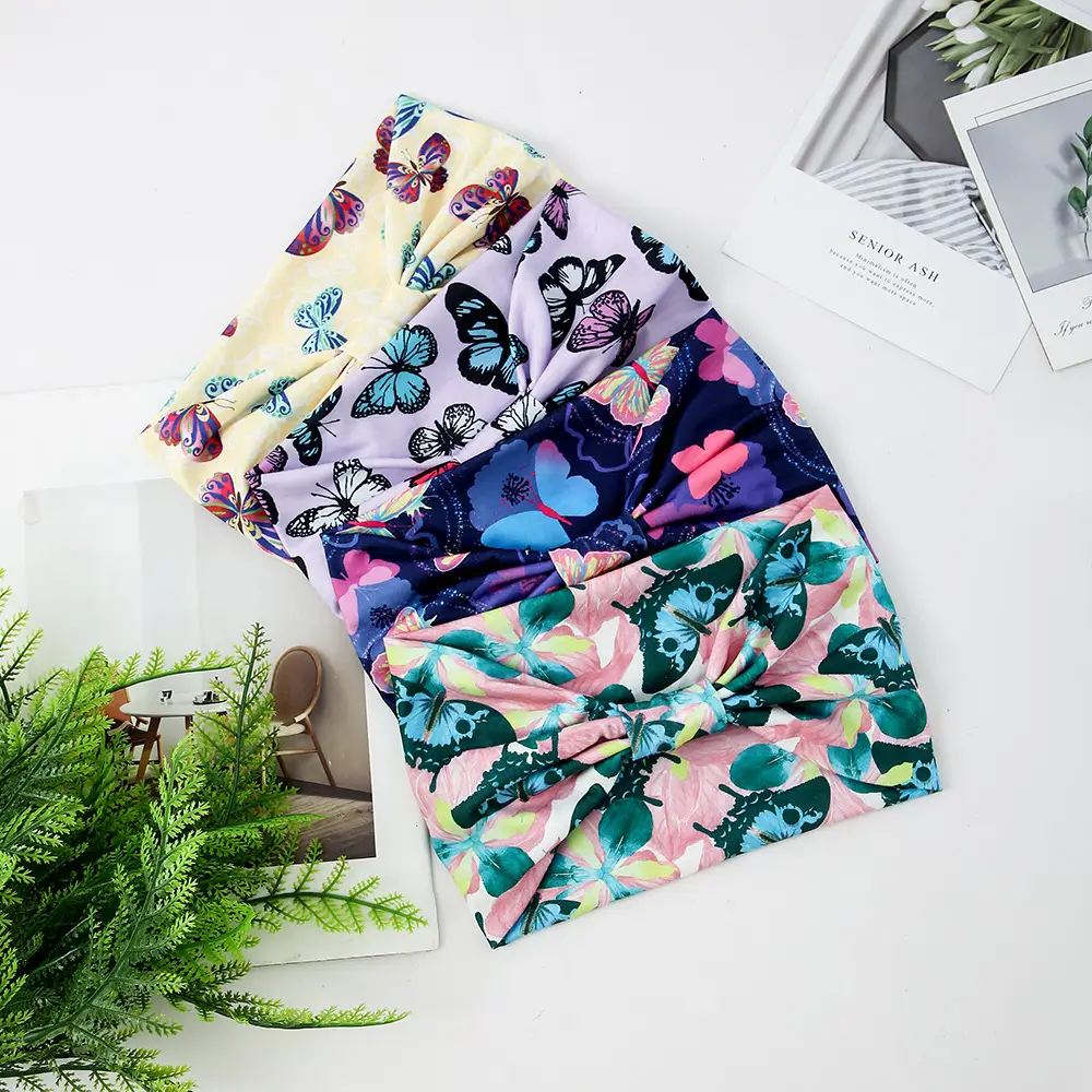 European American Butterfly Printed Wide Brim Hair Band - Image 16