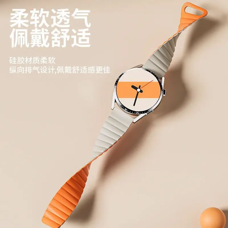 Huawei GT5 Watch Green Silicone Magnetic Strap 16mm - Image 87