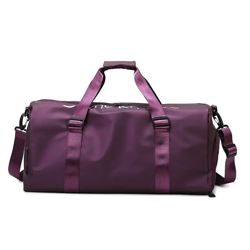 Pink Leather Travel Bag Large Capacity Shoulder Sports Fitness Bag - Image 2