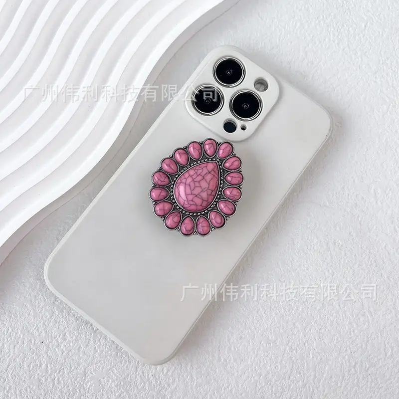 Luxury Crystal Flower Mobile Phone Stand - Image 2