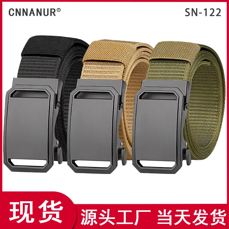 Men's Black Tactical Belt with Smooth Buckle - Image 7