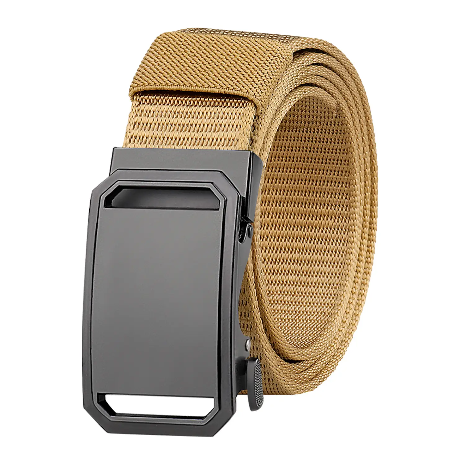 Men's Black Tactical Belt with Smooth Buckle - Image 3
