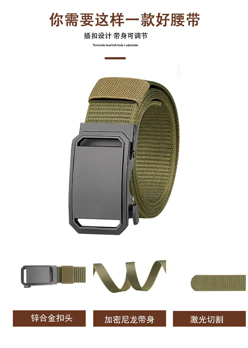 Men's Black Tactical Belt with Smooth Buckle β feature 4