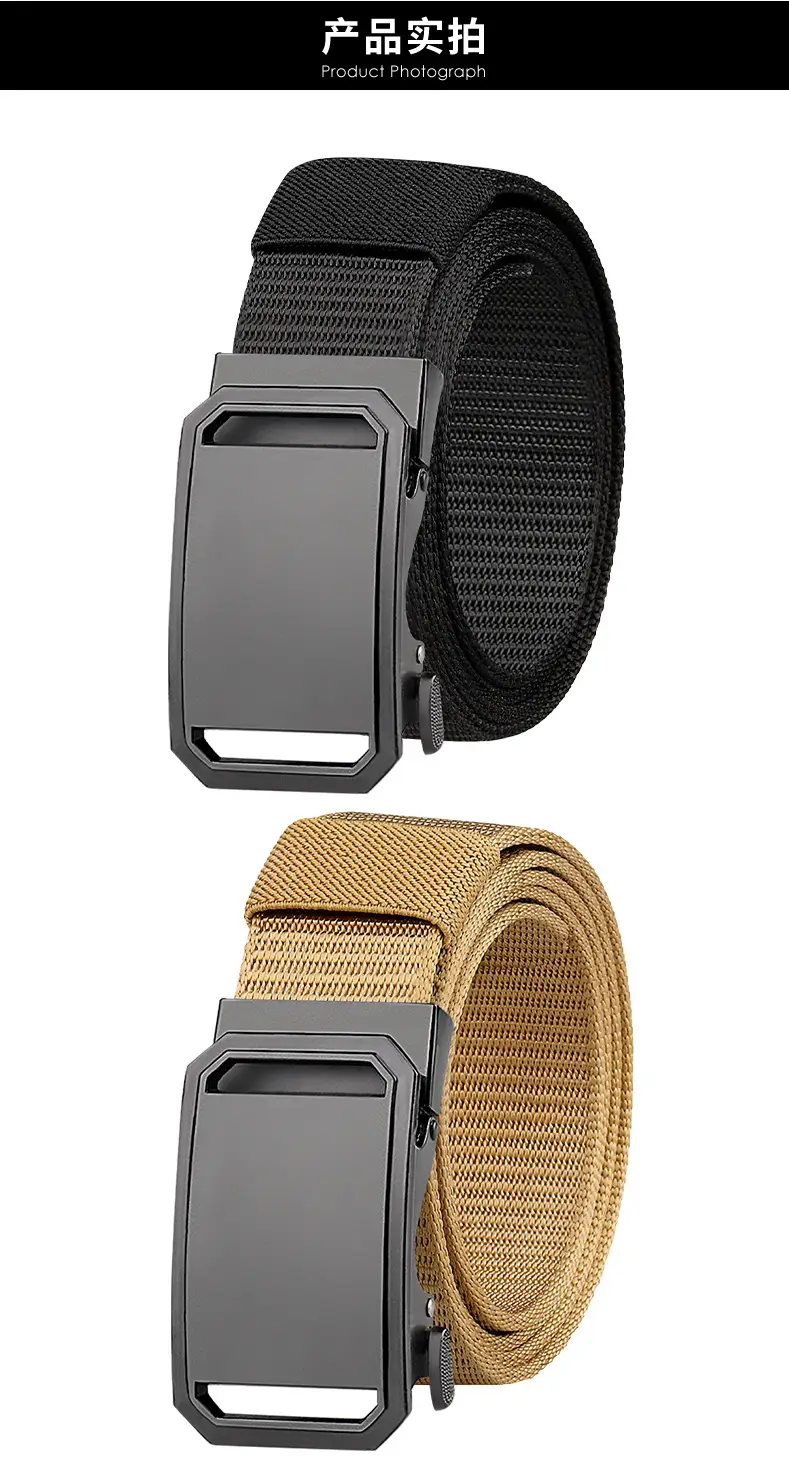 Men's Black Tactical Belt with Smooth Buckle β feature 8