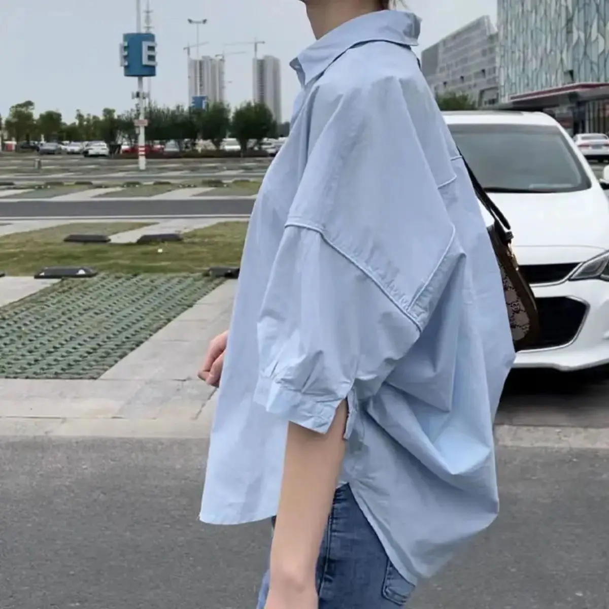 White Short Sleeve Women's Summer Shirt 2023 - Image 2