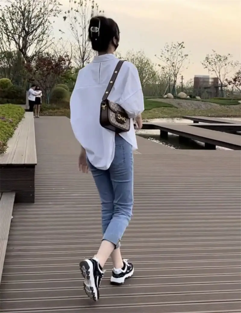 White Short Sleeve Women's Summer Shirt 2023 — feature 13