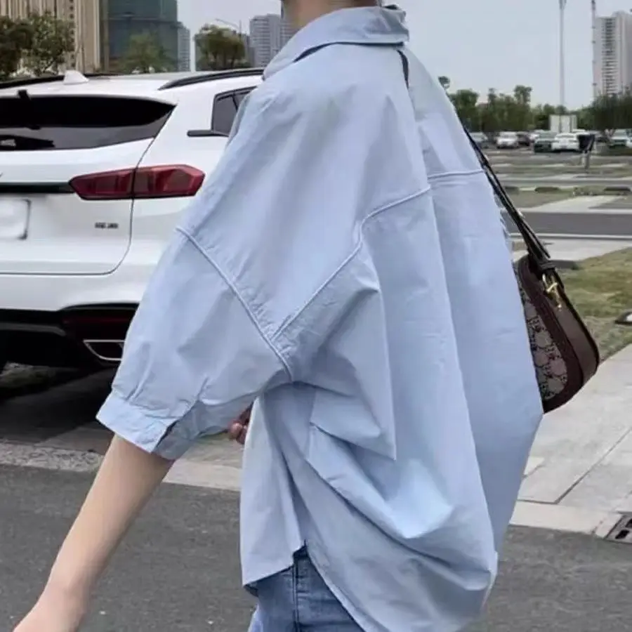 White Short Sleeve Women's Summer Shirt 2023 — feature 7