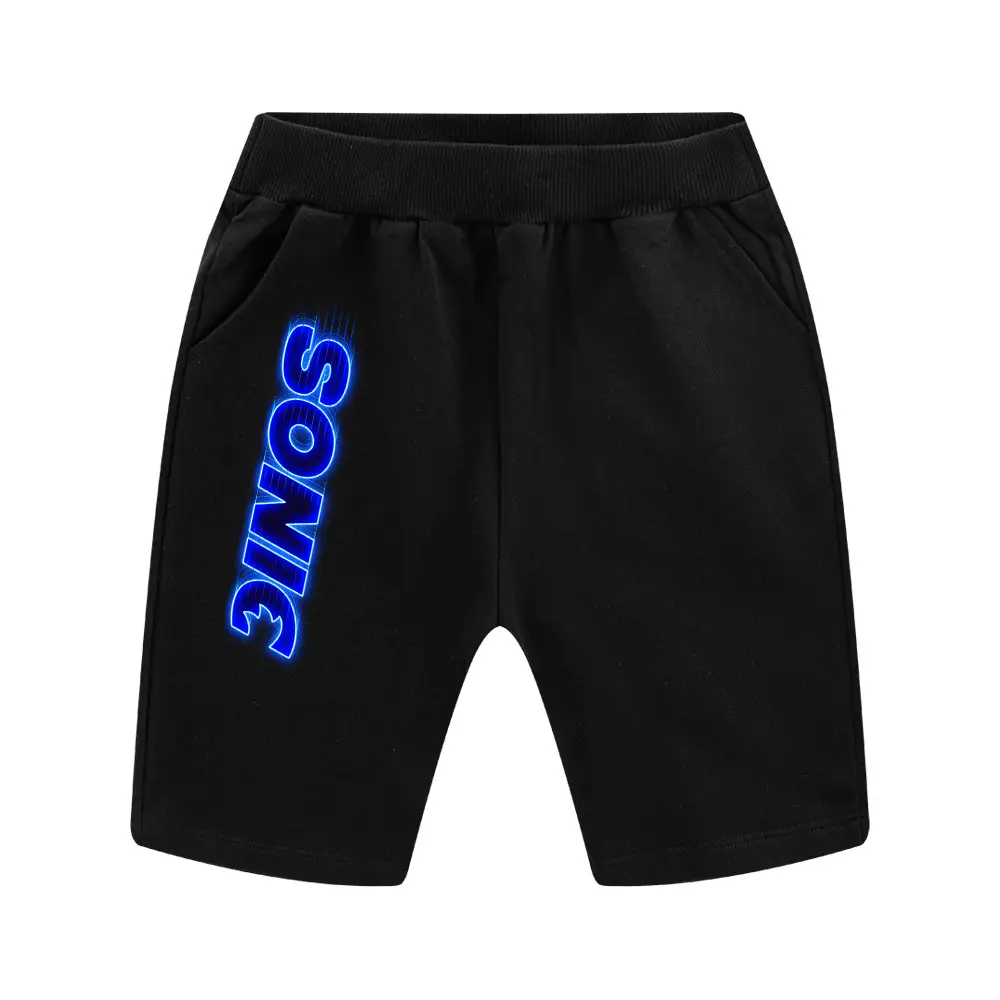 Sonic The Hedgehog Kids Black Shorts 100-170CM