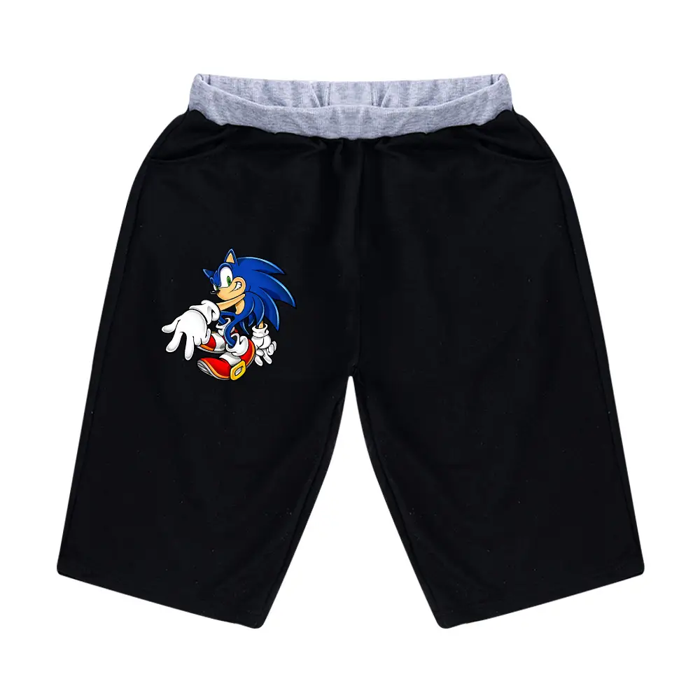 Sonic The Hedgehog Kids Black Shorts 100-170CM