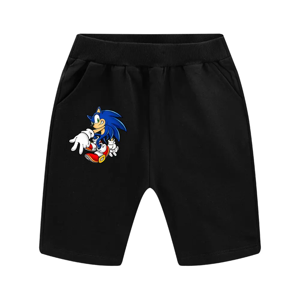 Sonic The Hedgehog Kids Black Shorts 100-170CM