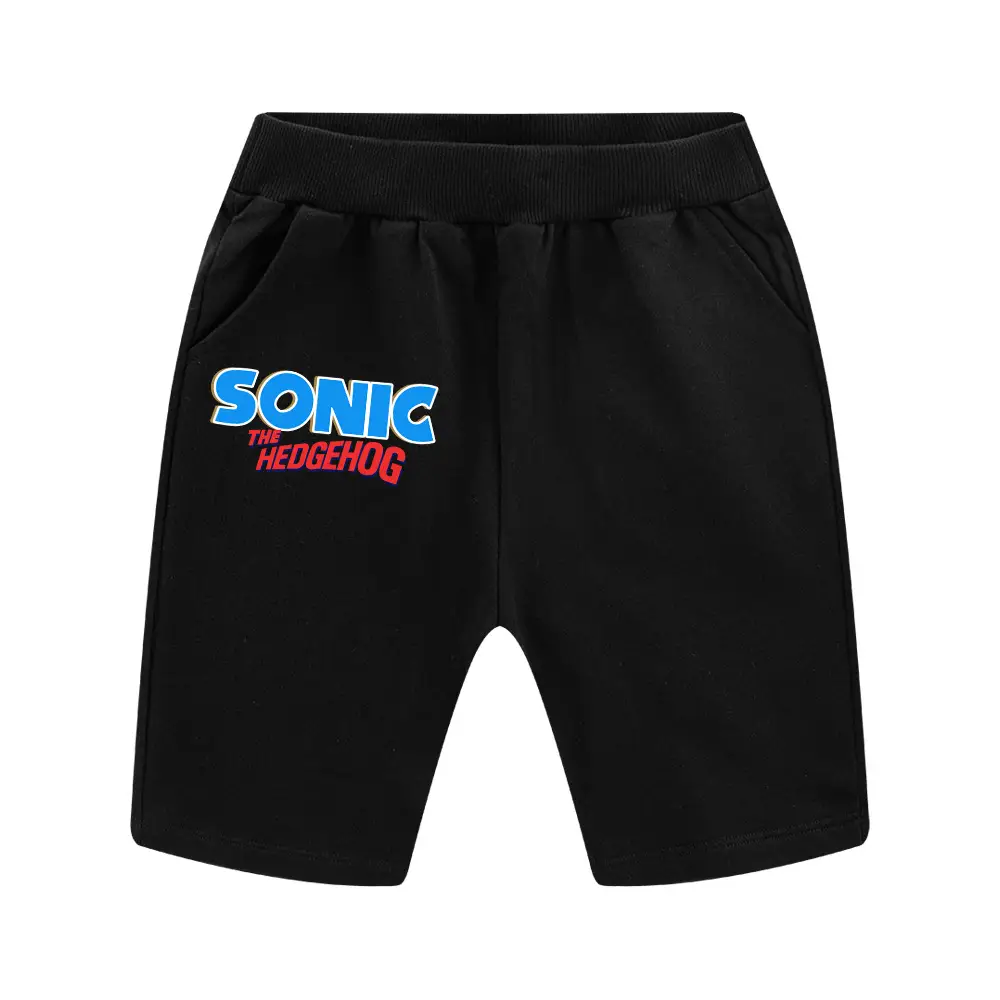 Sonic The Hedgehog Kids Black Shorts 100-170CM