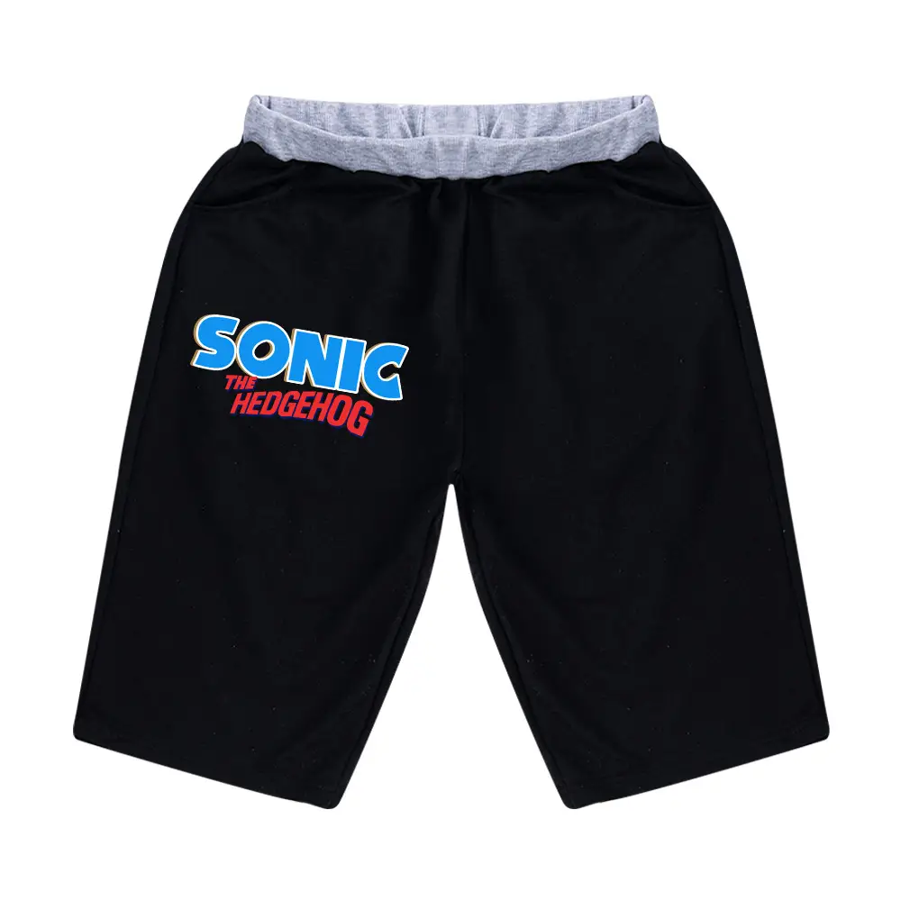 Sonic The Hedgehog Kids Black Shorts 100-170CM