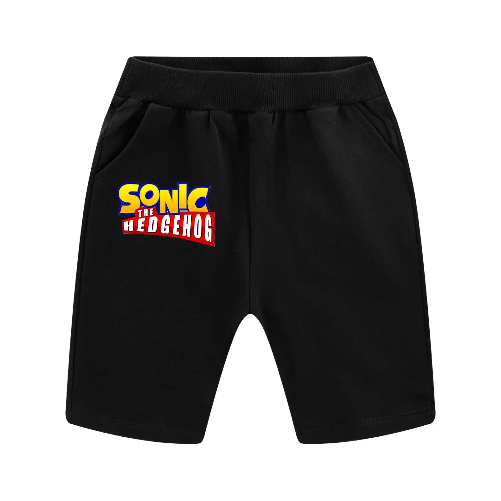 Sonic The Hedgehog Kids Black Shorts 100-170CM