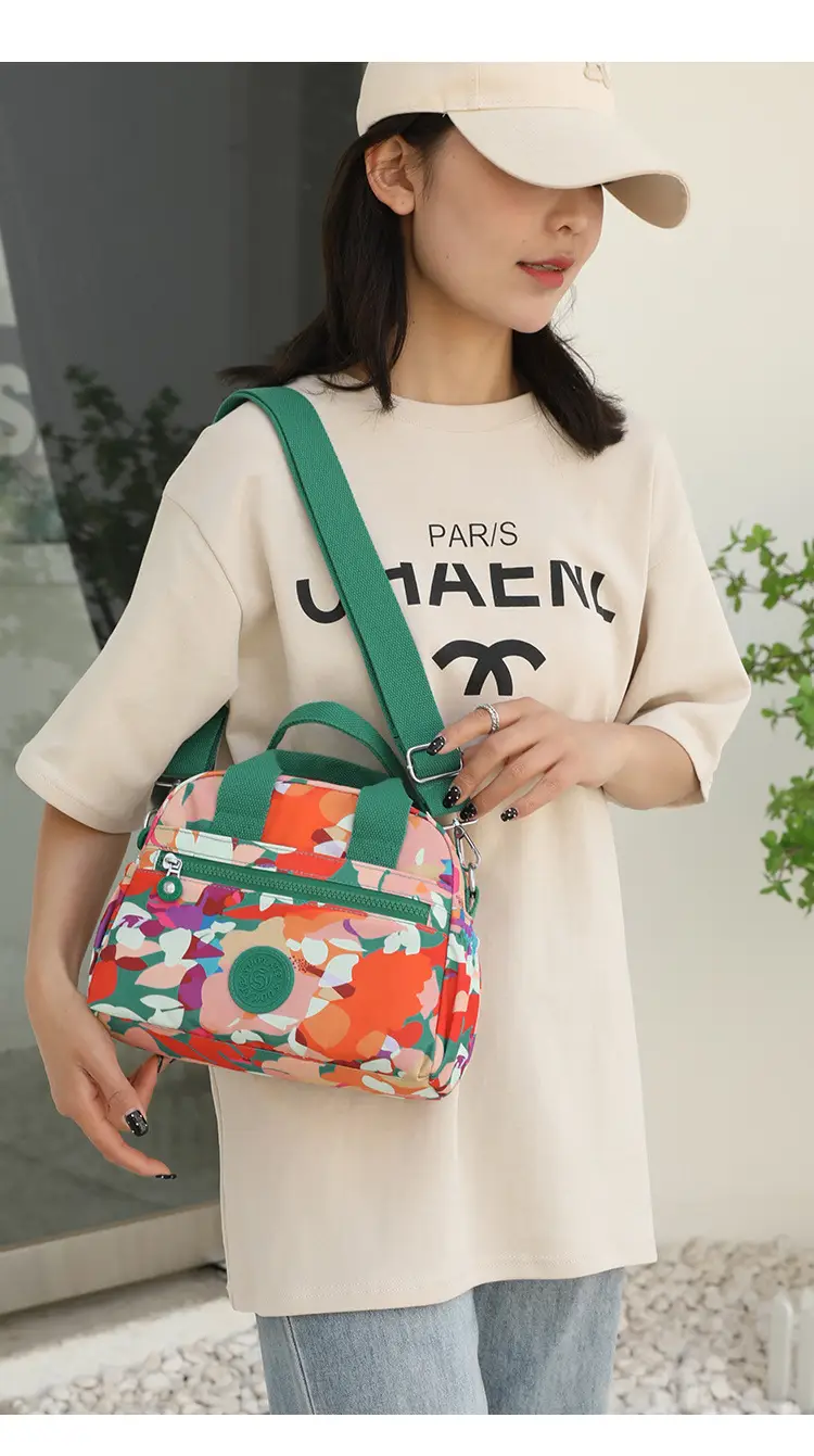 Women's Printed Nylon Shoulder Crossbody Bag with Mobile Phone Coin — feature 20