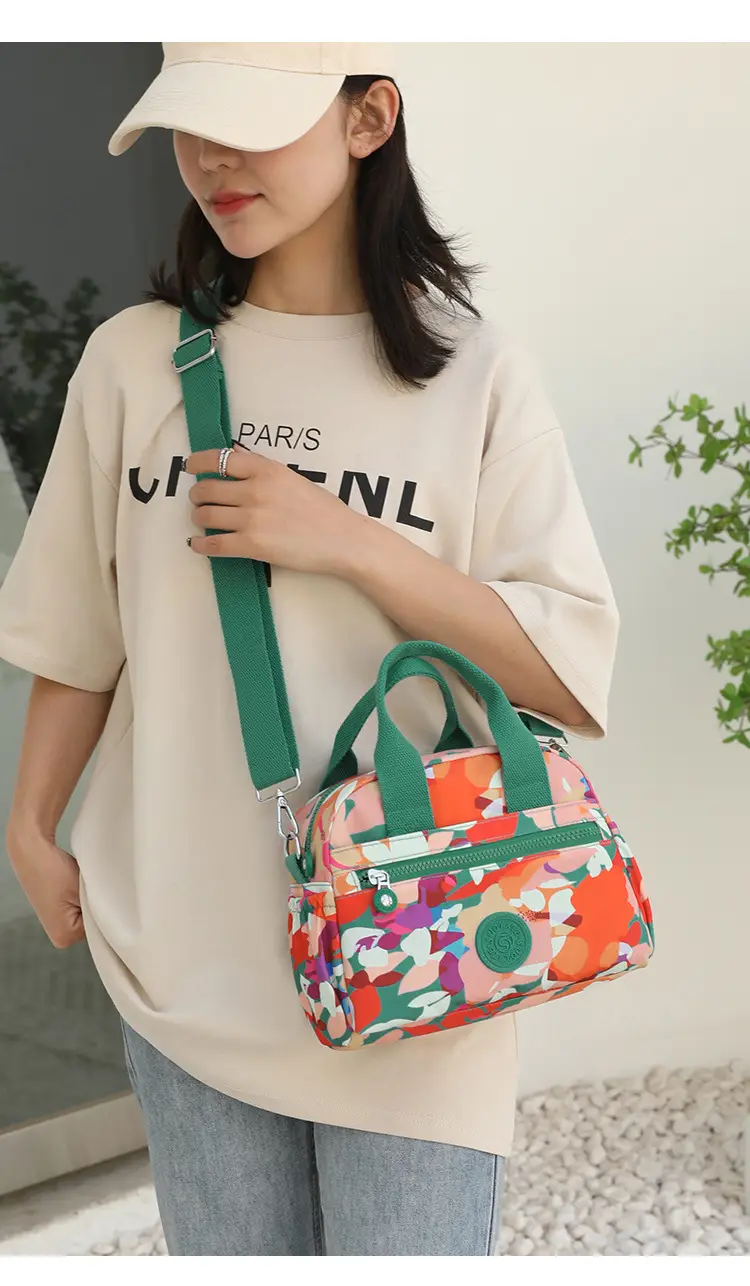 Women's Printed Nylon Shoulder Crossbody Bag with Mobile Phone Coin — feature 21