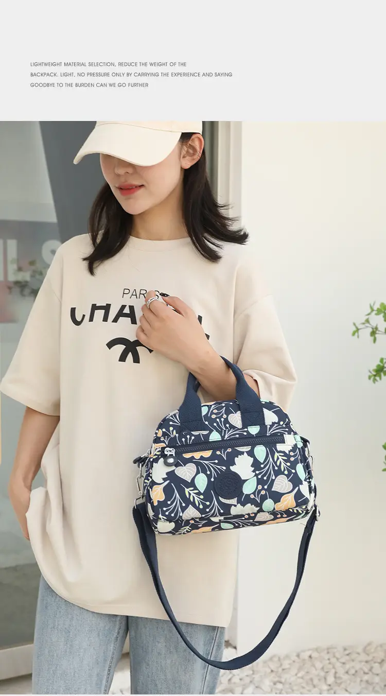 Women's Printed Nylon Shoulder Crossbody Bag with Mobile Phone Coin — feature 23