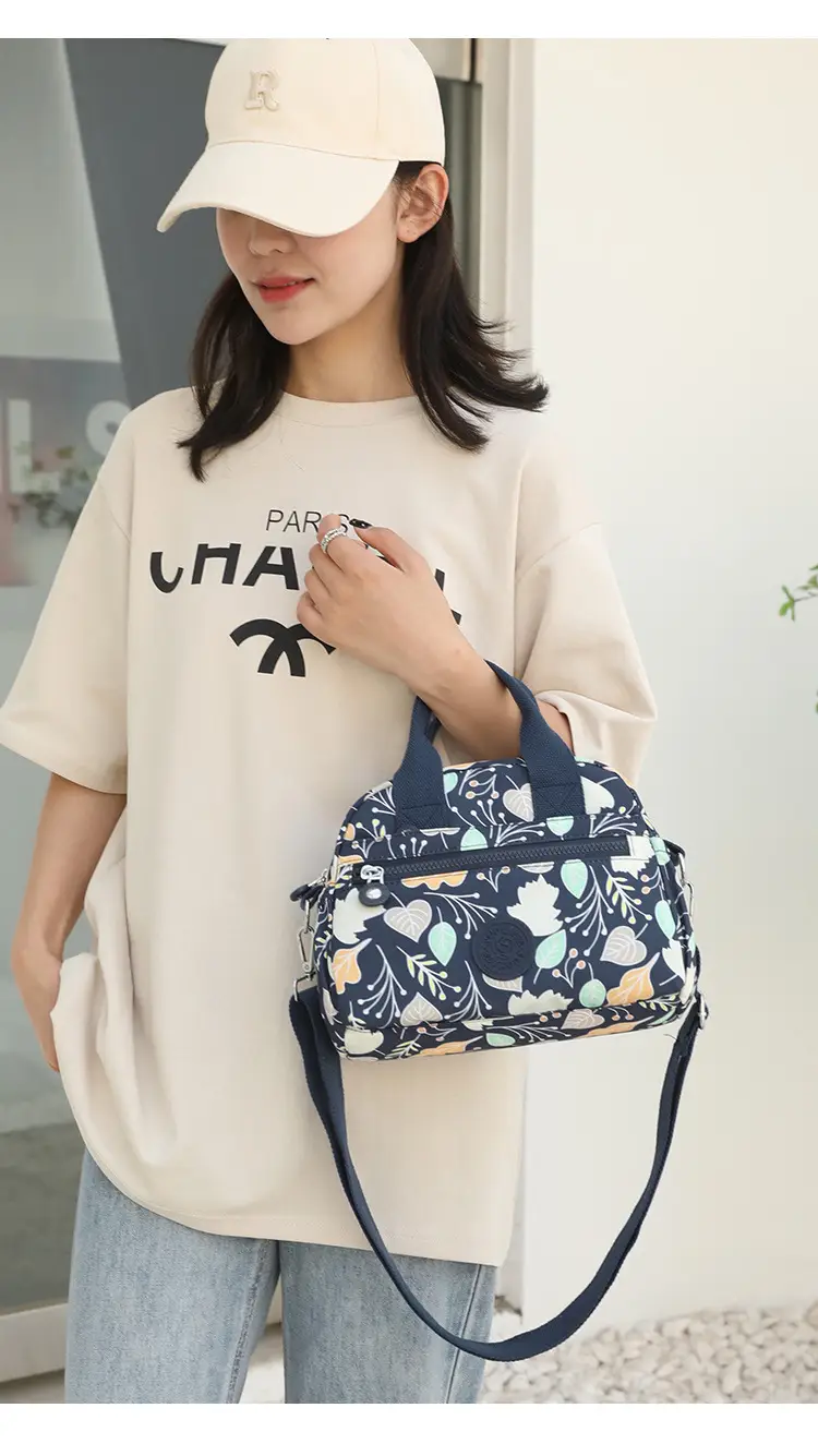 Women's Printed Nylon Shoulder Crossbody Bag with Mobile Phone Coin — feature 24