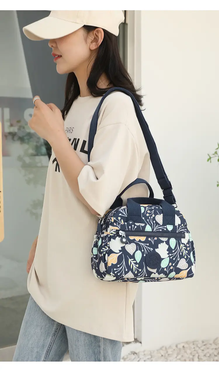Women's Printed Nylon Shoulder Crossbody Bag with Mobile Phone Coin — feature 25