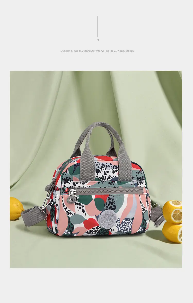 Women's Printed Nylon Shoulder Crossbody Bag with Mobile Phone Coin — feature 4