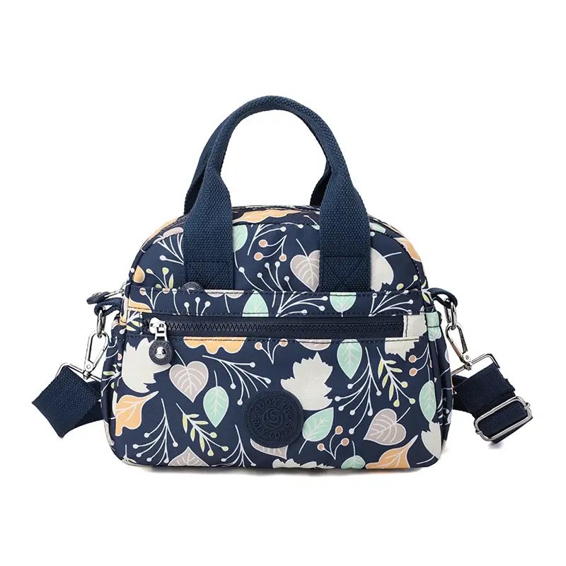 Women's Printed Nylon Shoulder Crossbody Bag with Mobile Phone Coin - Image 2