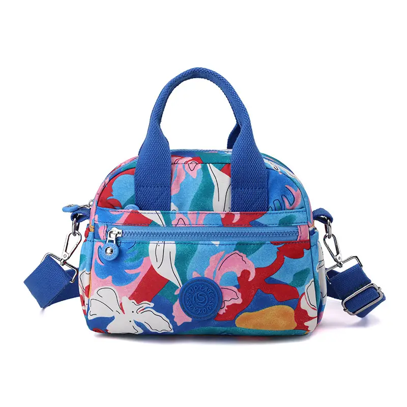 Women's Printed Nylon Shoulder Crossbody Bag with Mobile Phone Coin - Image 3