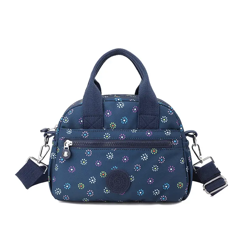 Women's Printed Nylon Shoulder Crossbody Bag with Mobile Phone Coin - Image 4