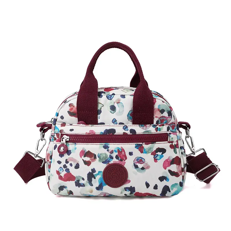 Women's Printed Nylon Shoulder Crossbody Bag with Mobile Phone Coin - Image 5