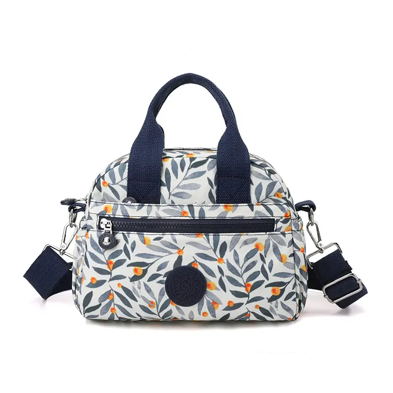 Women's Printed Nylon Shoulder Crossbody Bag with Mobile Phone Coin - Image 6