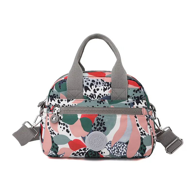 Women's Printed Nylon Shoulder Crossbody Bag with Mobile Phone Coin - Image 7