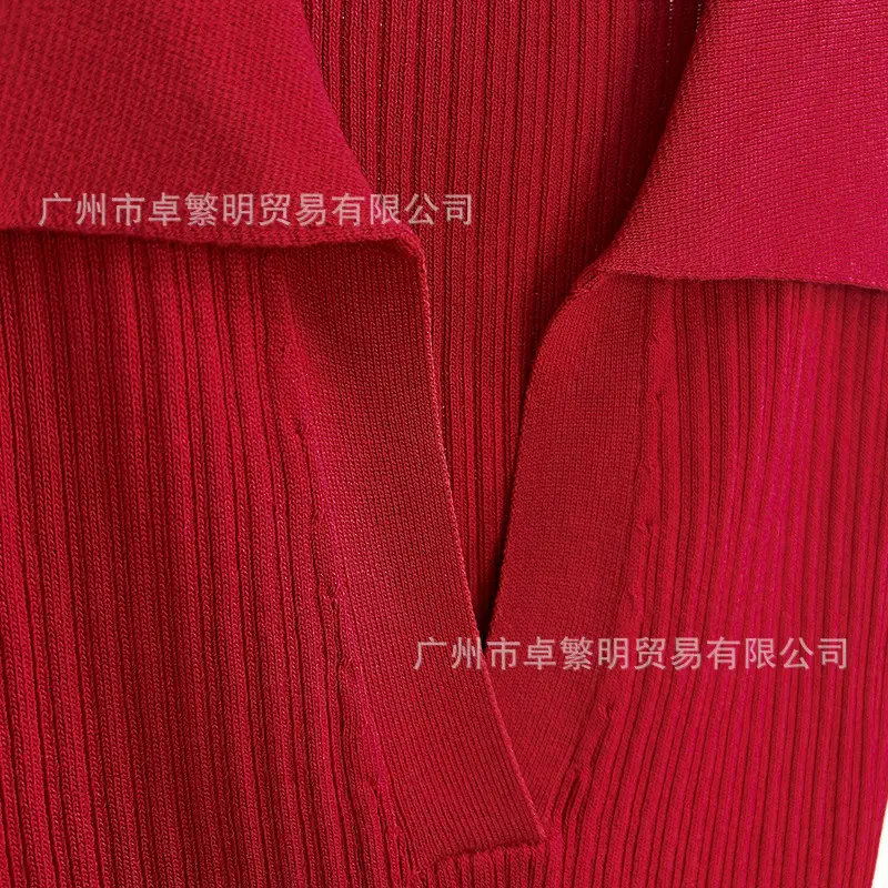 Black Knitted Polo Collar Vest for Women 2024 — feature 38