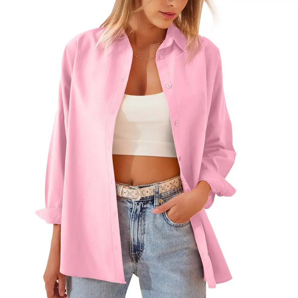 Women's White Long Sleeve Cardigan Shirt 2025 Spring Summer - Image 11
