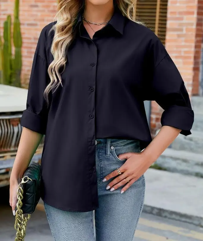Women's White Long Sleeve Cardigan Shirt 2025 Spring Summer — feature 12
