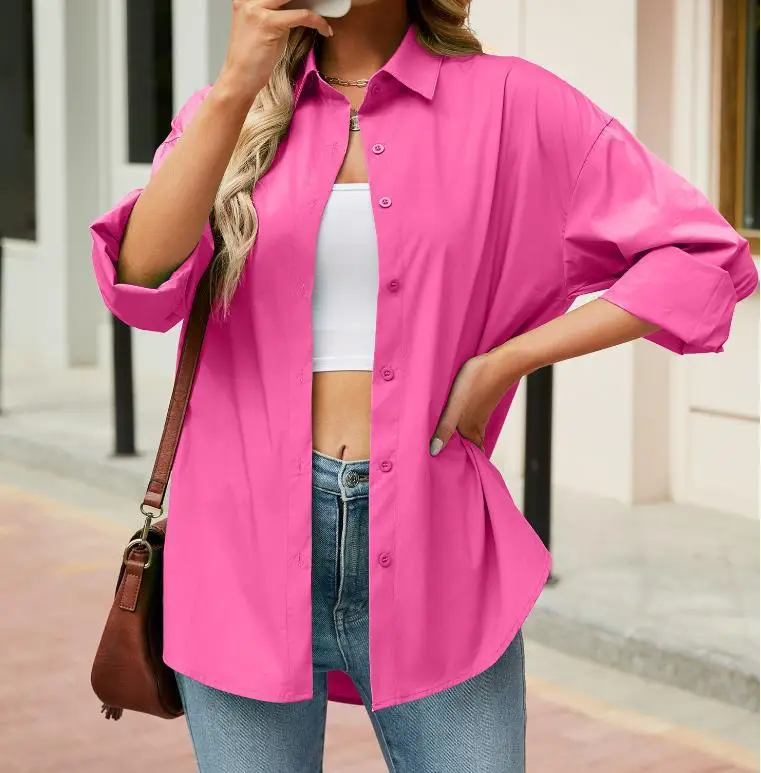 Women's White Long Sleeve Cardigan Shirt 2025 Spring Summer — feature 3