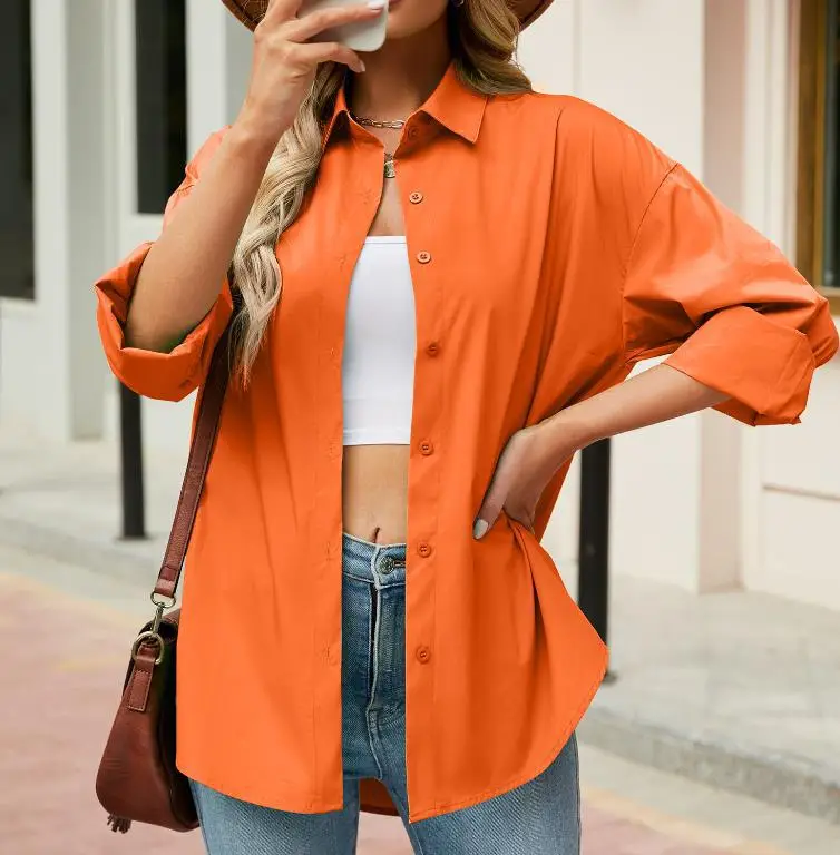 Women's White Long Sleeve Cardigan Shirt 2025 Spring Summer — feature 7
